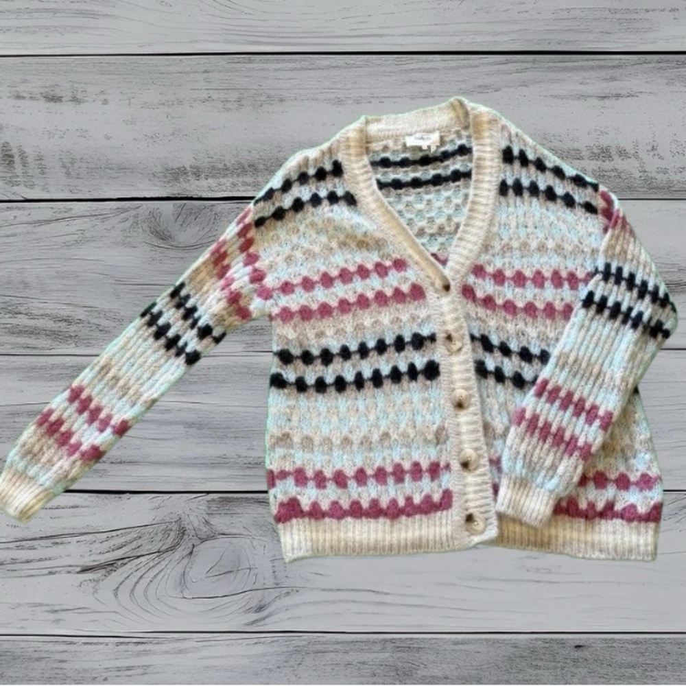 Women's Multicolor Striped Cardigan Sweater